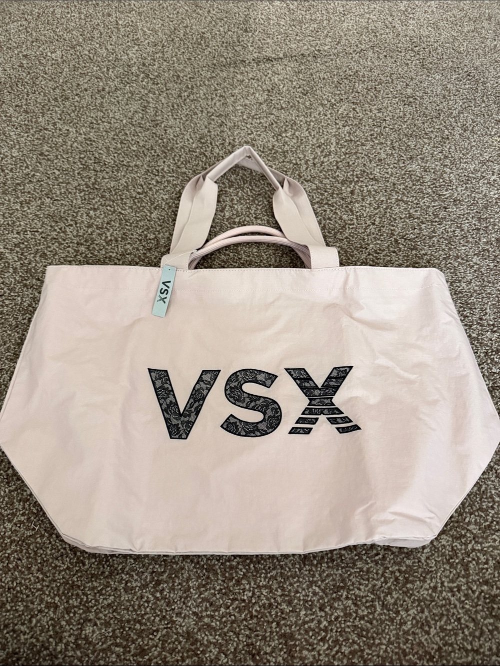 VSX Light Pink Tote with Black Logo